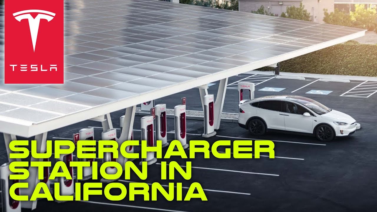 Tesla Working On Giant Supercharger Station in California - YouTube