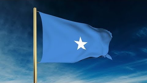 4K Somalia flag slider style. Waving in the wind with cloud background animation Stock video