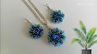 Marine Magic, Pendant &amp; Earrings with Rivolli &amp; Crystals/Easy Tutorial Diy