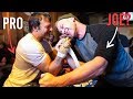 Random Guy BEATS Devon Larratt? BAR ARM WRESTLING *INSTENSE*