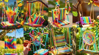 Cute swing made of straws