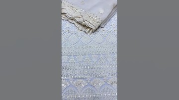 Beautiful Designer Lucknowi thread embroidered Fancy Net Fabric with matching Net Dupatta Combinatn.