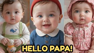 Hello Papa Cute Baby Talking & Smiling Try Not To Laugh Challenge