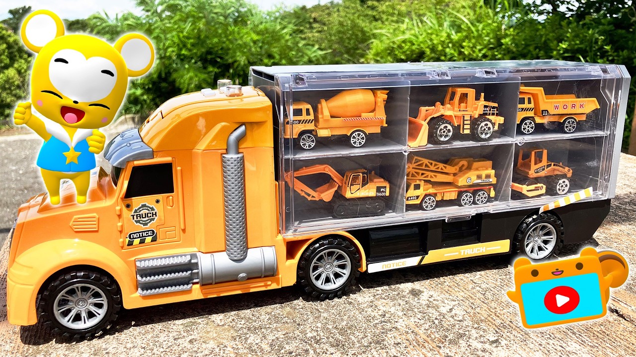 ★トイコー★ Toyco　働く車　 バスボタン 重機　23点まとめ売り Toys] Hide-and-Seek with Construction Vehicles! ☆Working Vehicles