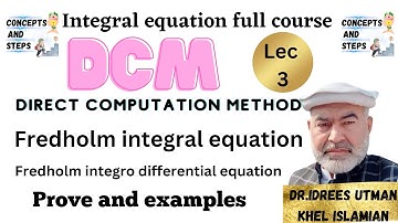 solve Fredholm integral equation by direct computation method | integro differential equation