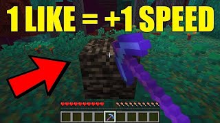Breaking BEDROCK in Minecraft But EVERY LIKE makes it FASTER (WORLD RECORD 1 YEAR)