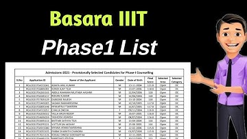 IIIT Basara Phase1 Results|BASARA IIIT Results 2021|Basara iiit phase1 list|basara iiit results 2021