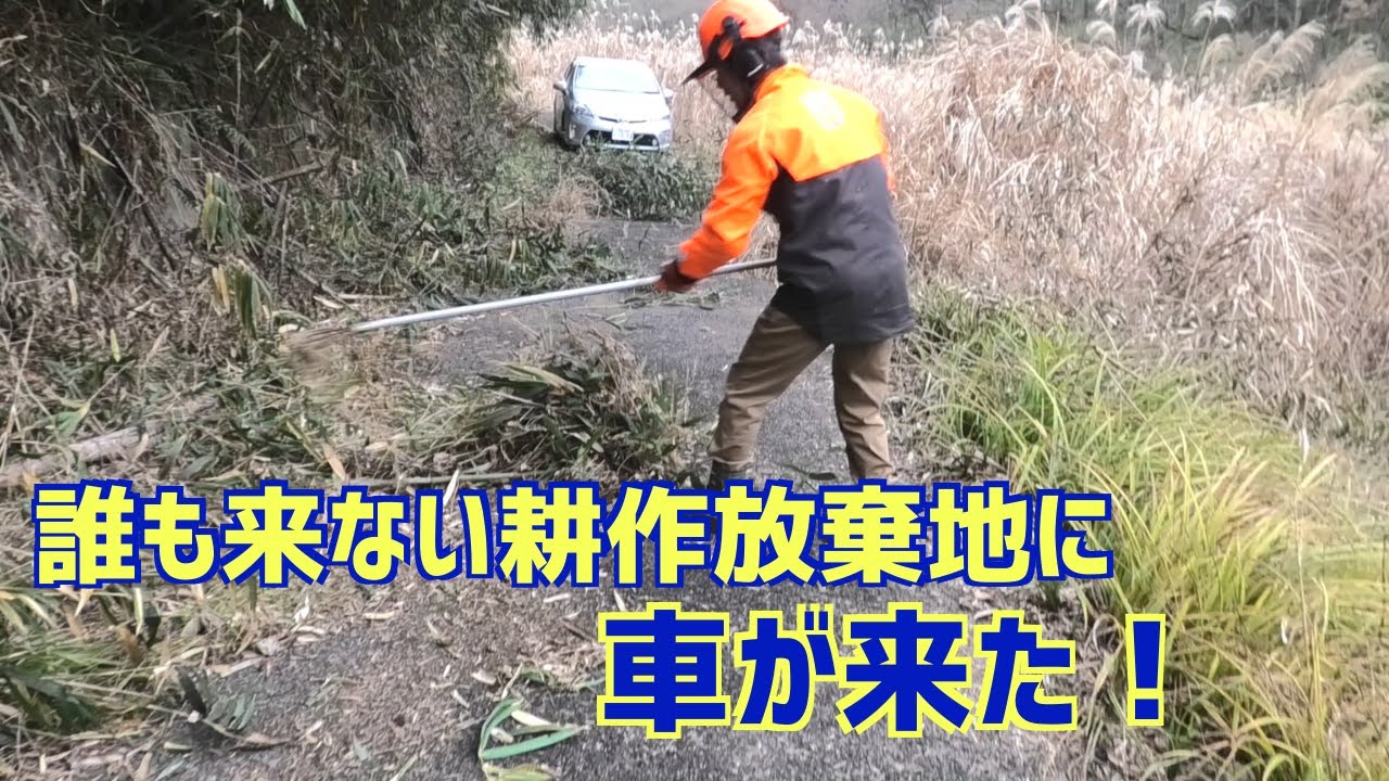 耕作放棄地に車が来る「早く草切れ」と追い回される！