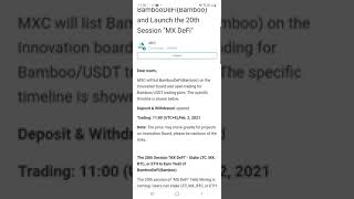 $BAMBOODEFI | $BAMBOO | LISTING ON MXC EXCHANGE FEB 02 - 1130 (UTC+8) | BAMBOOFEFI.COM