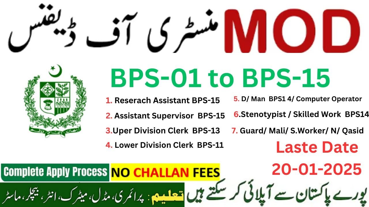 Mod Jobs Ministry of Defence Jobs 2025 | Federal Government jobs | MoD jobs 2025 ...