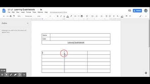 Google Docs - -silent video- Creating a digital worksheet