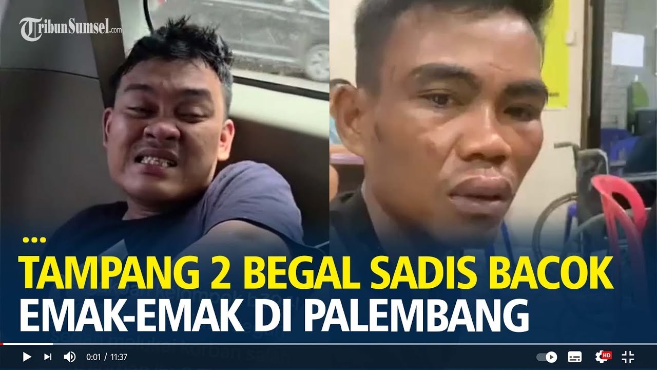 Tampang 2 Begal Sadis Bacok Emak-emak di Palembang, Tak Lagi Garang saat Ditangkap