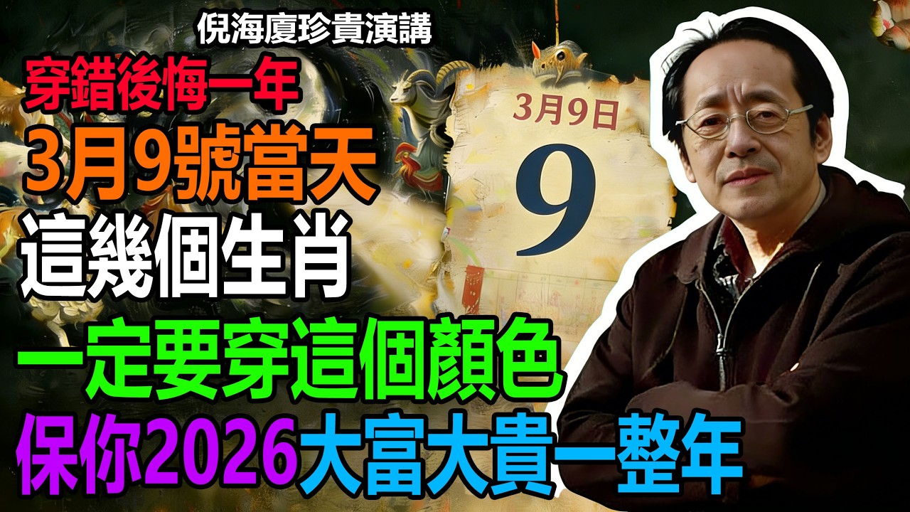 倪師警告：3月8號當天，這幾個生肖一定要穿這個顏色的衣服，保你2026順風順水順財神#倪海廈 #黃帝內經 #養生 #國學 #易經 #過年 #開運 #招財 #補財庫 #中醫 #風水 #2026運勢