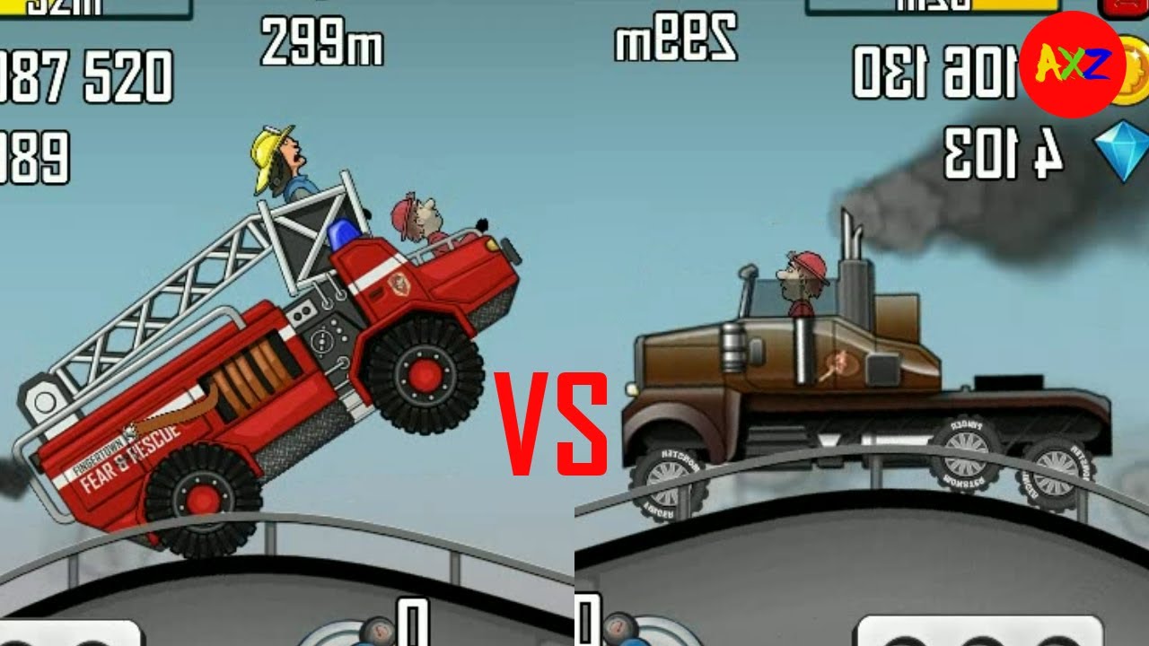 Hill Climb Racing: Fire Truck Vs Truck On Highway - YouTube