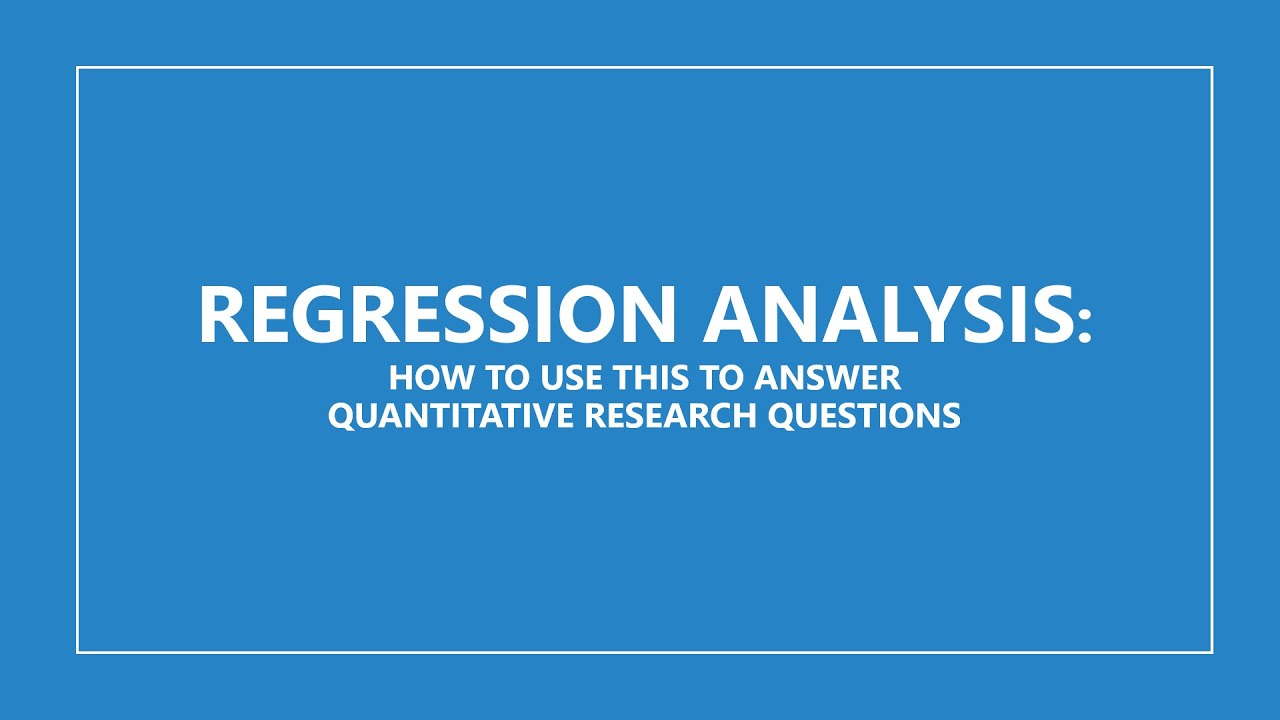 quantitative research regression analysis