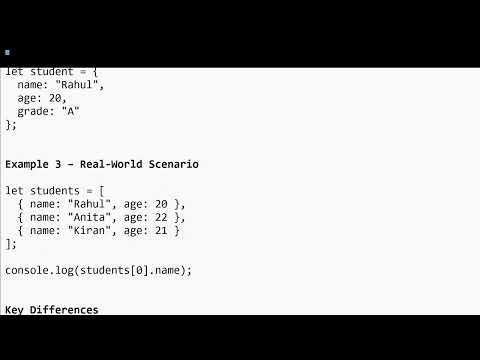Objects vs Arrays in JavaScript - Day 20