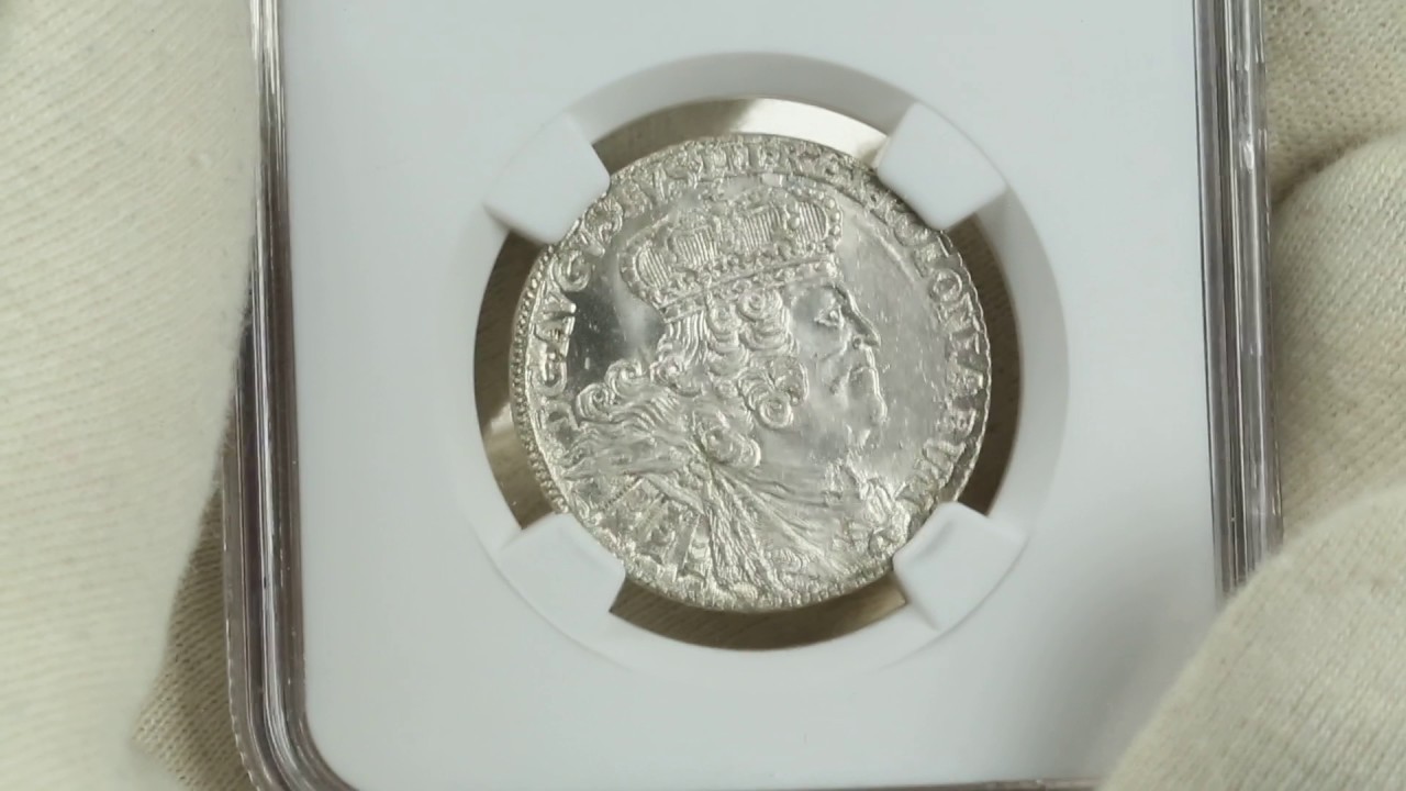 Coins.ee Auction 33. Poland Ort 1755 EC - August III - NGC MS65