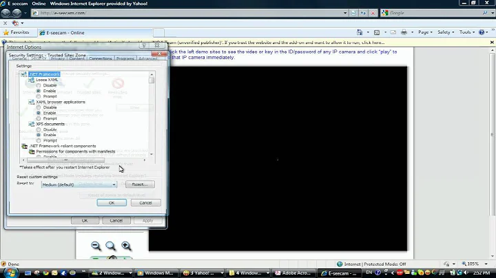 E-seecam - how to access Eseecam plug and play camera using internet explorer