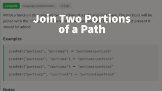 Edabit Java: Join Two Portions of a Path, Easy Difficulty