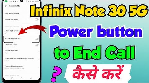 Infinix Note 30 5G me Power button se Call cut kaise kare | Infinix Note 30 5G Power button setting