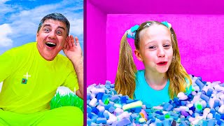 Nastya Is Playing A Challenge With Dad