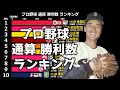【プロ野球】通算勝利数ランキング【トップ100】