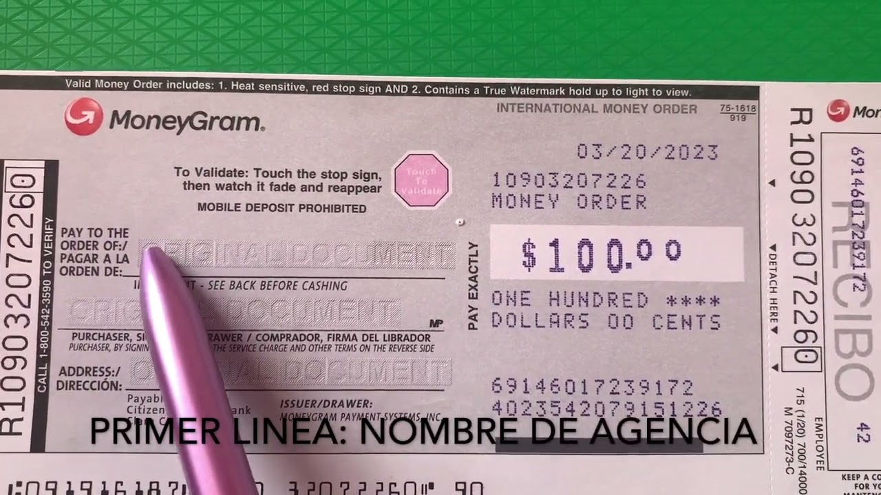 COMO LLENAR Una ORDEN De MONEYGRAM De WALMART MONEY ORDER YouTube COMO LLENAR Una ORDEN De MONEYGRAM De WALMART MONEY ORDER YouTube