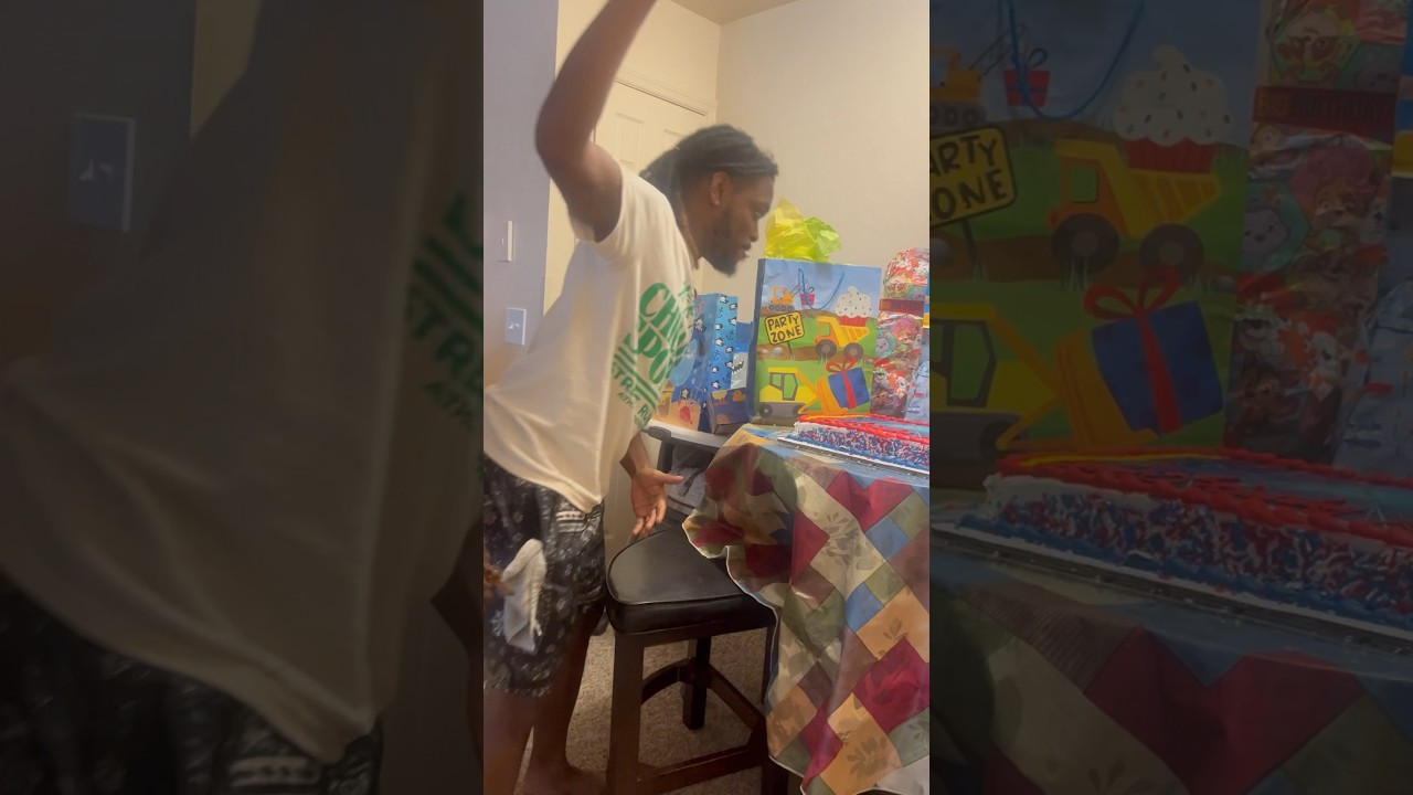 Dad destroys kid birthday cake 🍰 