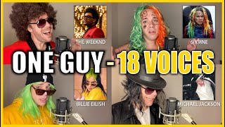 Video thumbnail of "ONE GUY, 18 VOICES! (Post Malone, Britney Spears, Harry Styles & MORE)"