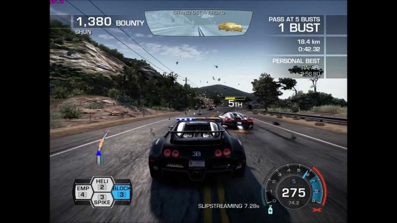 need for speed hot pursuit bugati veyron police chase - YouTube