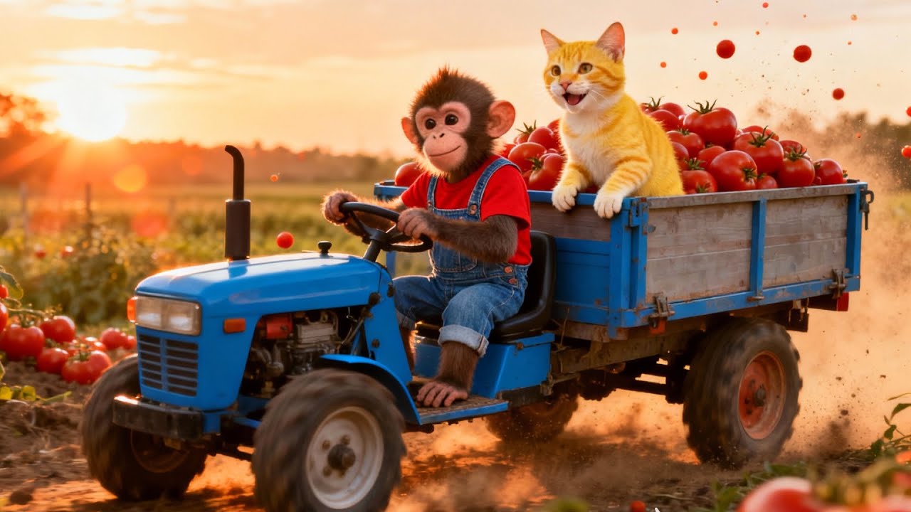 Monkey Miu and Milo Save the Tomato Harvest! 🍅 | Sweet Farm Adventure