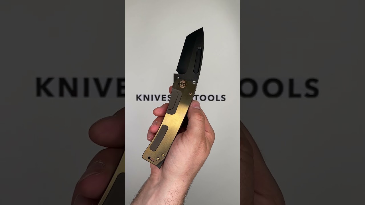 Medford Marauder H S35VN Black PVD Tanto Blade, Titanium Bronze