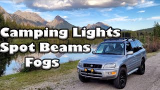 Mountain Road Lighting - 1st Gen RAV4 Gets Spot Beams, Fogs & Remote Controled Camping Lights 🤠