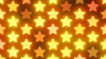 Bright Yellow Grid Array Of Neon Glow Rotating Star Shapes Flashing 4K DJ Visuals Loop Background