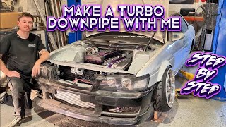 Turbo and wastegate exhaust piping fabrication in detail. For my JZ swapped Nissan Laurel driftcar.