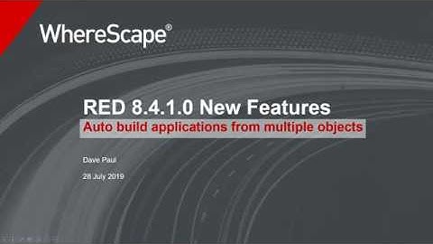 WhereScape 8.4.1.0 New Feature 3 - Auto build applications from multiple objects.