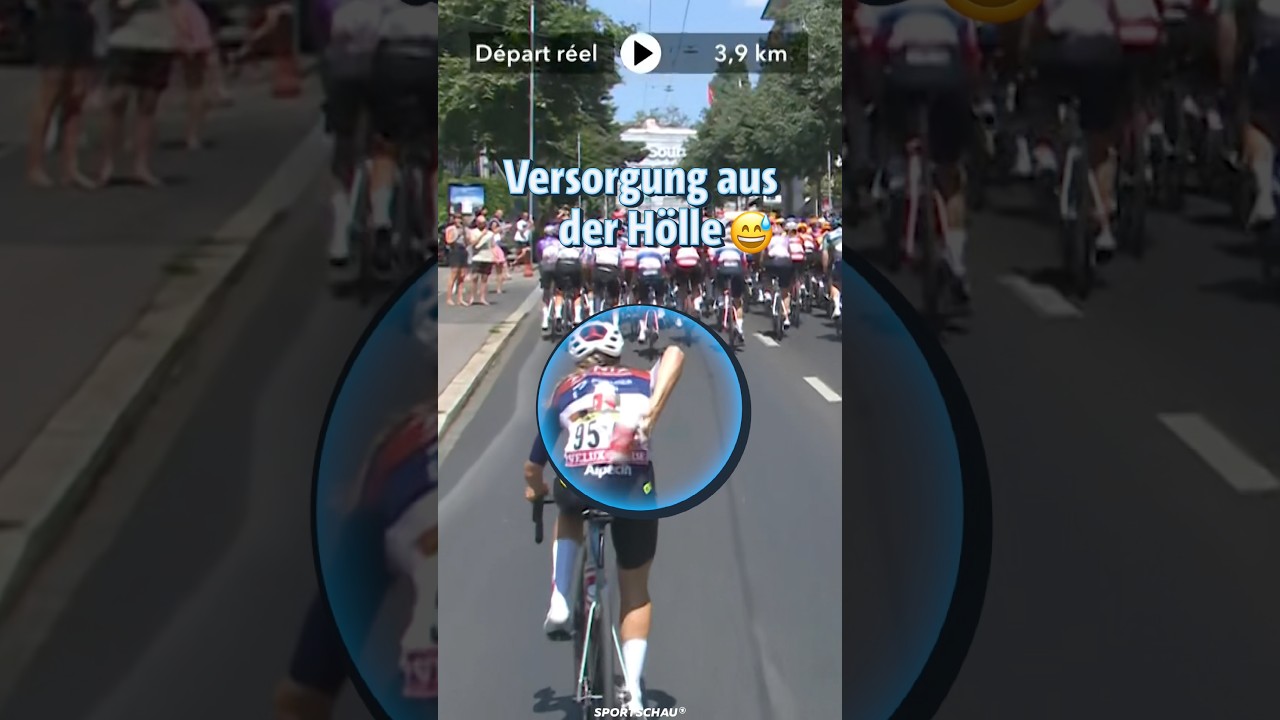 Trinkflasche kündigt 🍼😅 bei der Tour de France Femmes | Sportschau #shorts