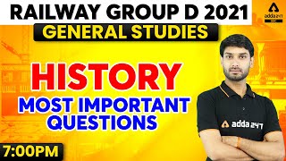 Railway Group D | Group D GK/GS Live Class | History Most important Questions