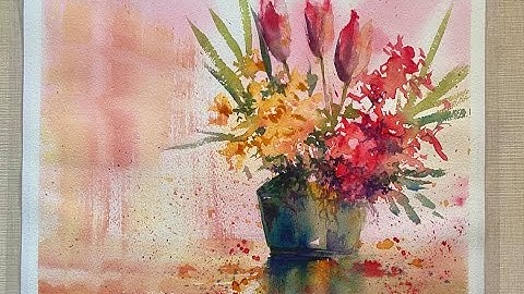 How To Paint Simple, Beautiful Watercolour Flowers, loose watercolor floral tutorial Demonstration