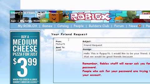 ROBLOX Tutorial August 2009 How to send friend requests
