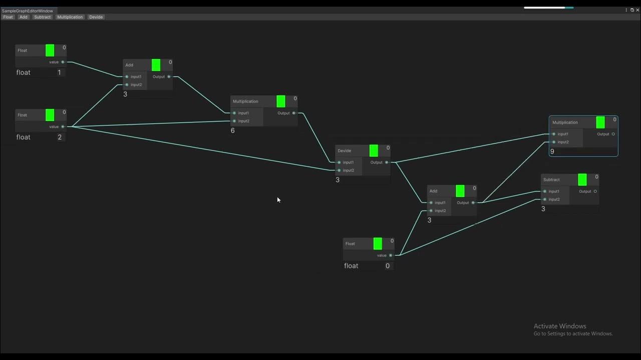 Unity node graph api basic calculator | Data processing between nodes ...