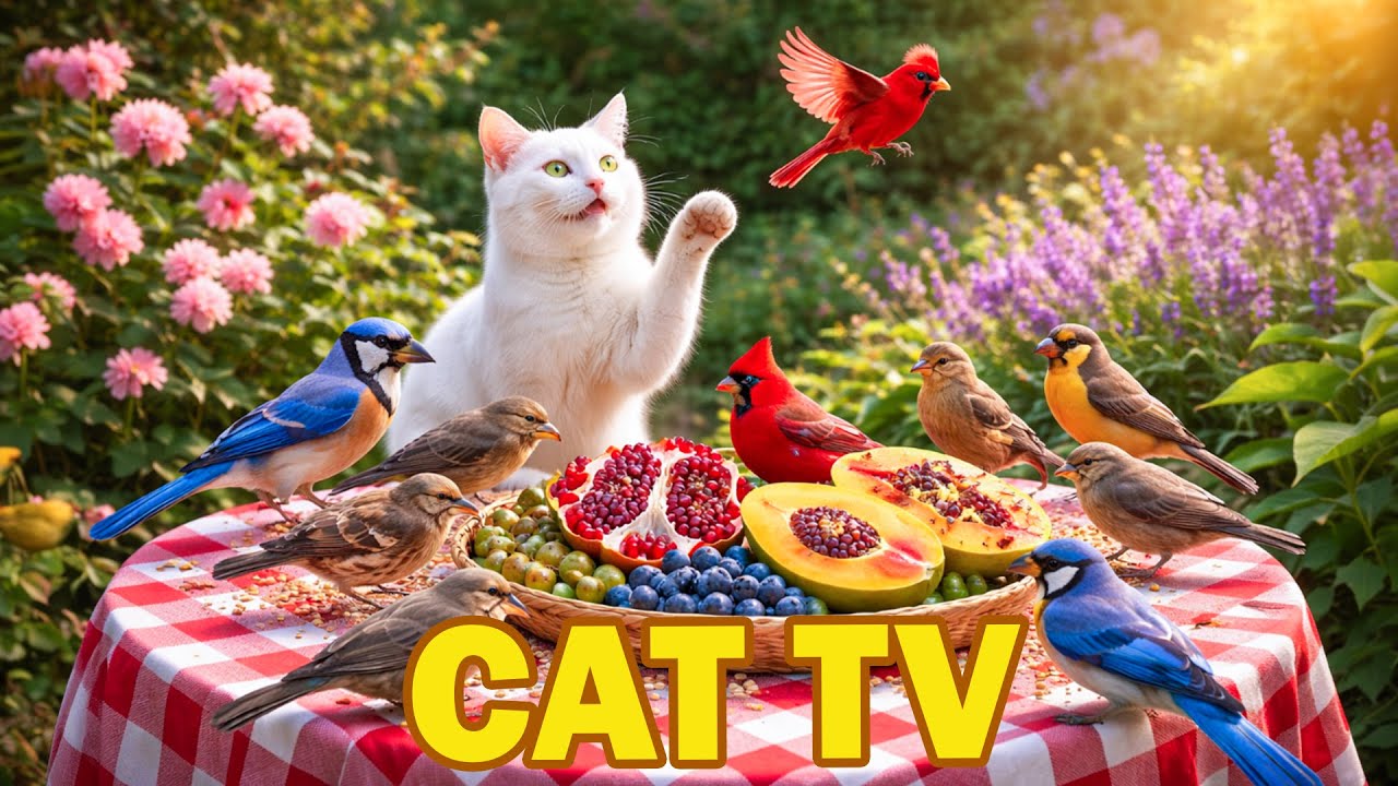 Ultimate Cat TV 🐱🐦 Squirrels & Birds Sharing a Peaceful Wild Meal | 4K HDR