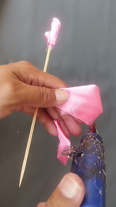 DIY bunga mawar satin/ cara bikin bunga mawar dari pita satin 4 cm #flowersbouquet  #mawarsatin