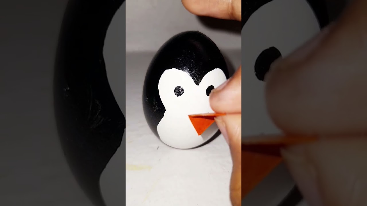 penguin 🐧 craft with egg shell