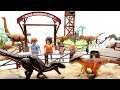 Let&#39;s make Jurassic Park With Dinosaur toys~ Mega Dinosaur Play Set For Kids. T.Rex blue indoraptor