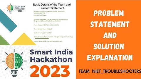 Smart India Hackathon 2023|SIH1344|Problem Statement and Solution|#SIH2023 #NIET #innovation