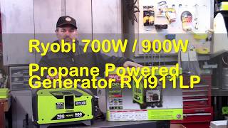 Ryobi 700 / 900 Watt Propane Powered Generator Review RYi911LP