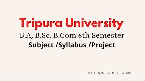 Tripura University B.A,B.Sc,B.Com 6th Semester #Syllabus #Subject #Project Discussion