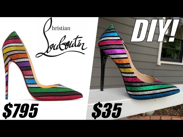 DIY: How To Make Christian Louboutin Rainbow GLITTER Heels!! - By Orly Shani