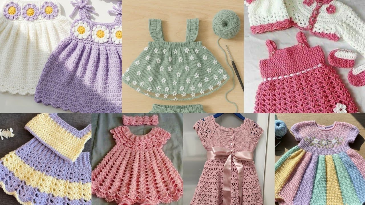 Trendy Crochet Dresses for Baby Girls//Sweet & Elegant Crochet Baby Girl Frocks